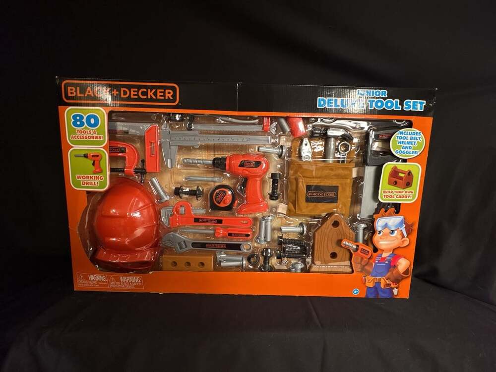 Black & Decker Junior Deluxe Tool Set 80 Tools & Accessories NEW